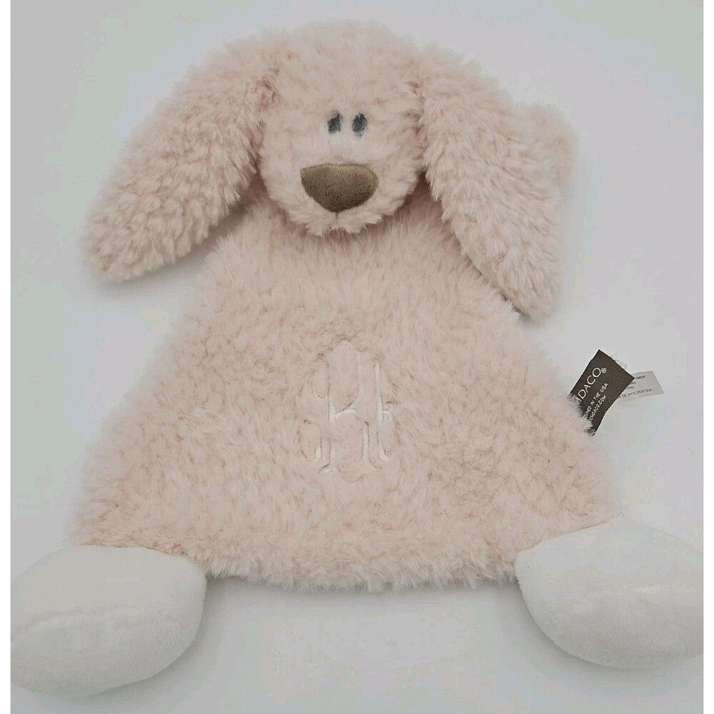 Demdaco Pink Bunny Rabbit Plush Lovey Rattle Baby Toy